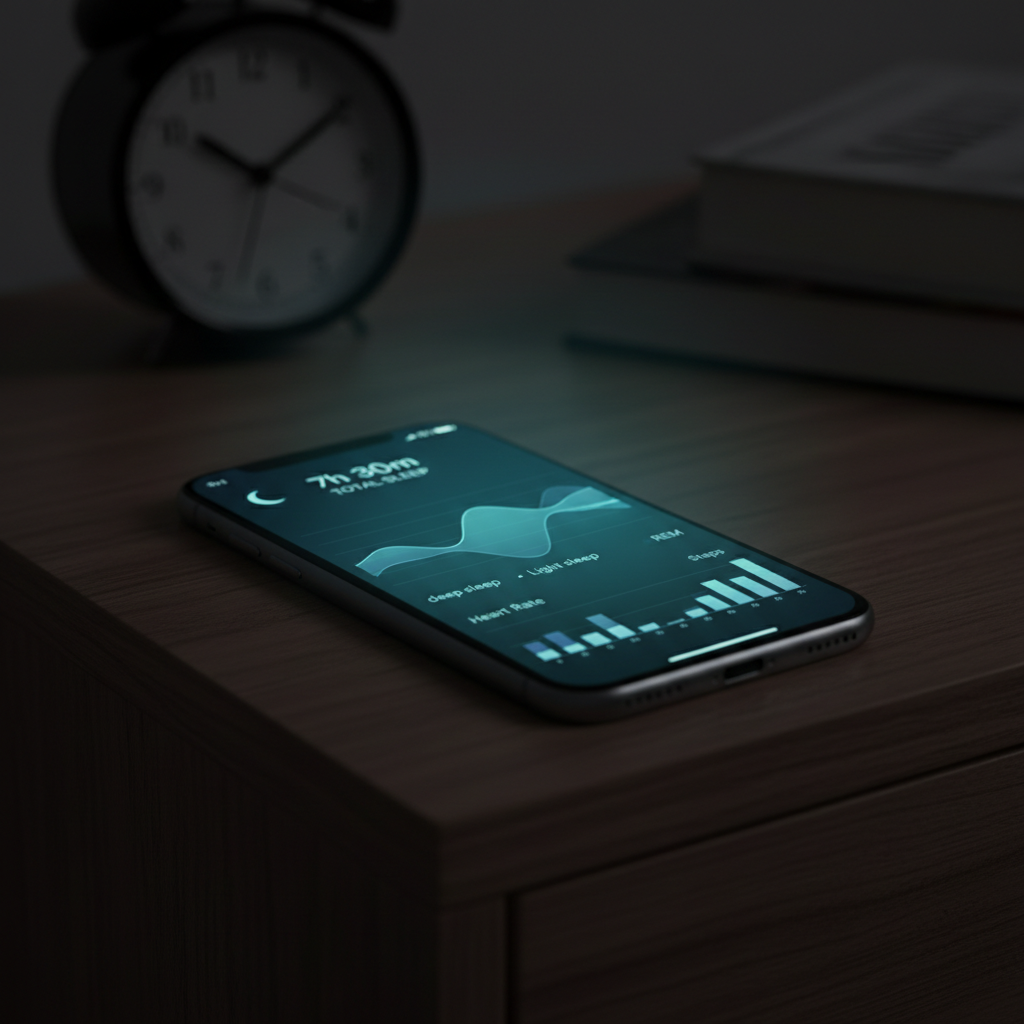 Phone app showing sleep tracking interface